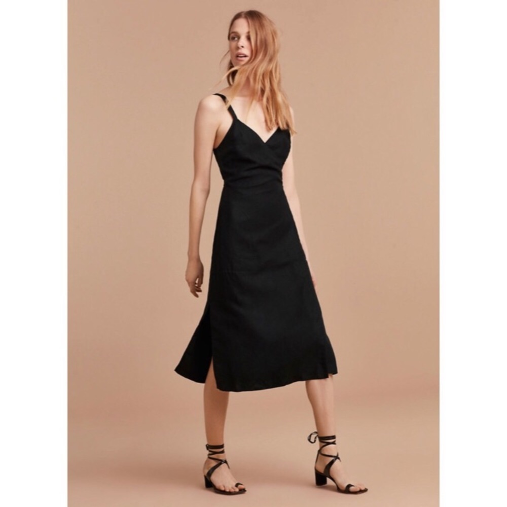 Wilfred Astere Midi Linen Wrap Dress